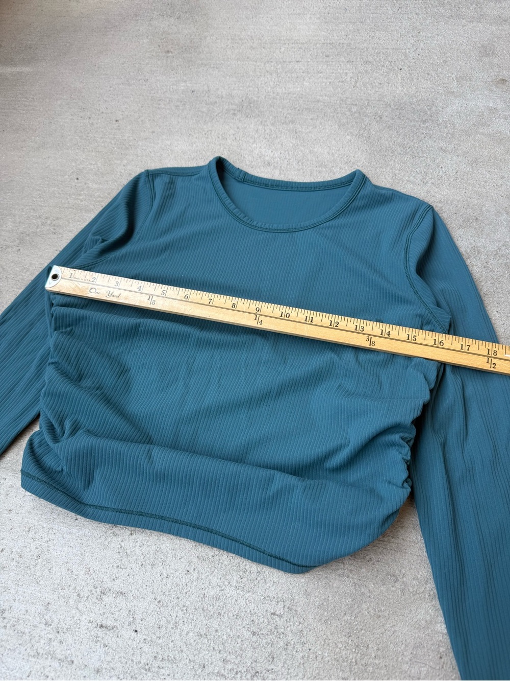 lululemon athletica - All It Takes - Teal Ribbed Long Sleeve Top - Size 6 - Picture 3 of 4